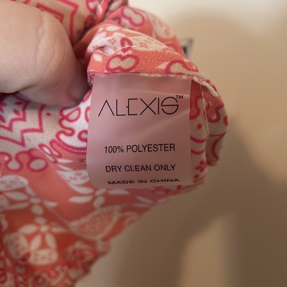 Alexis Orange Aggie Mosaic Paisley Print Flare Drawstring Pull-On Pants - Picture 3 of 7